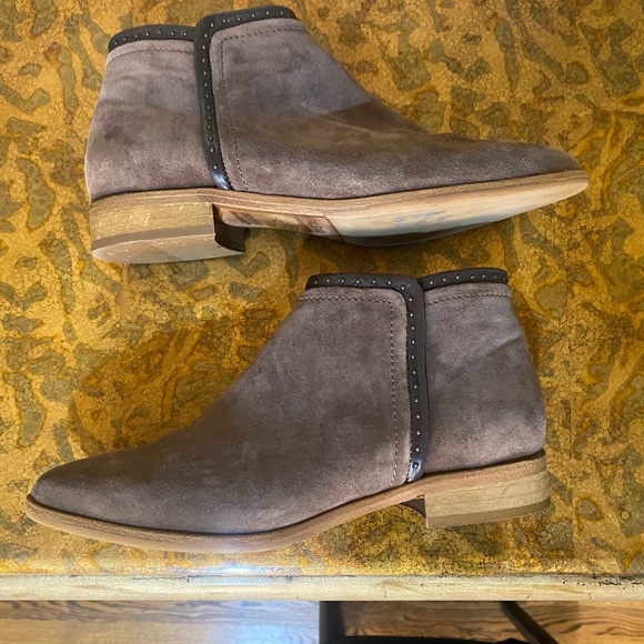 Italeau Miranda Waterproof women’s brown suede ankle boot with studded accents - Picture 9 of 11